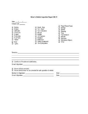 Printable Dvir Form