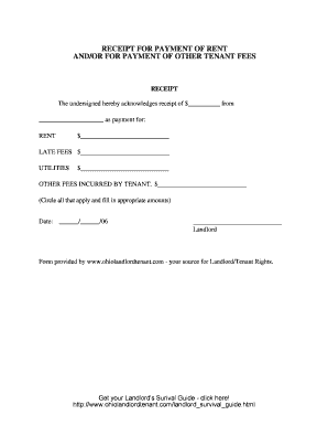 Rental Receipt Form Ohio Landlord Tenant Law