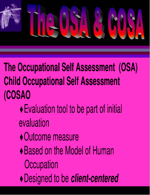 Occupational Self Assessment Osa PDF  Form