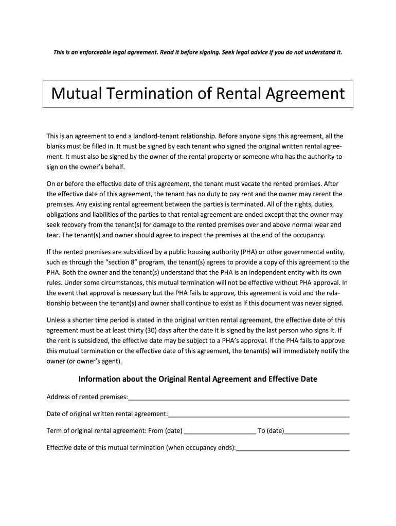 Get and Sign Termination of Lease  Form