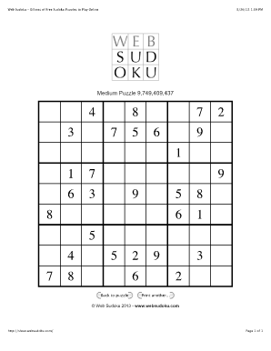 Sudoku Billions  Form