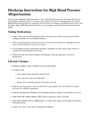 Discharge Plan of Hypertension  Form