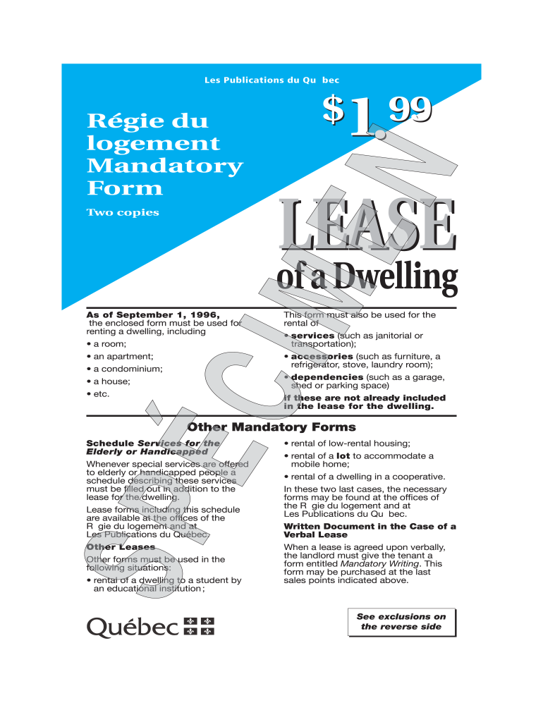 Get and Sign Lease Quebec PDF 2009-2022 Form