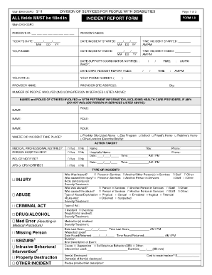 1 8 Incident Report Form Services for People with Disabilities Dspd Utah