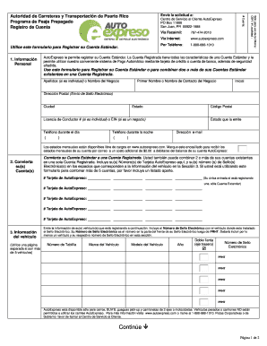 Registrar Autoexpreso  Form