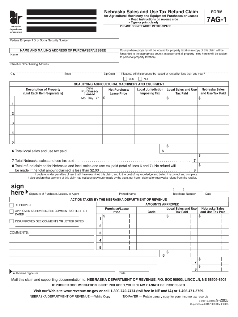 Get and Sign Nebraska 1 Form 2005