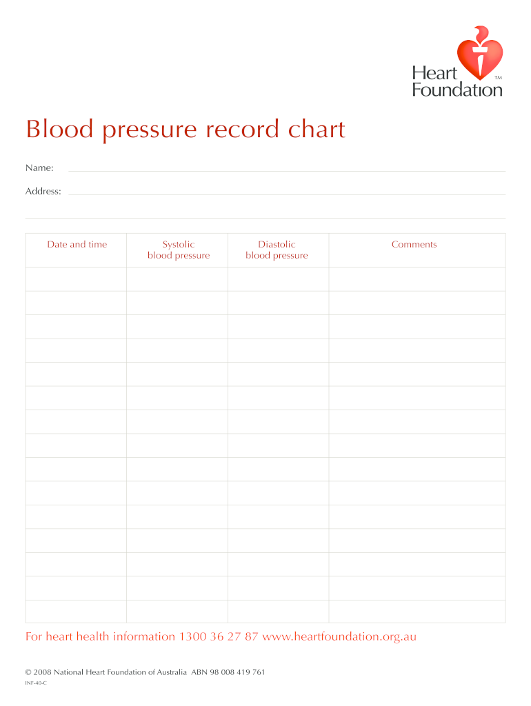 Blood Pressure Chart Large Print Printable Mazcodes