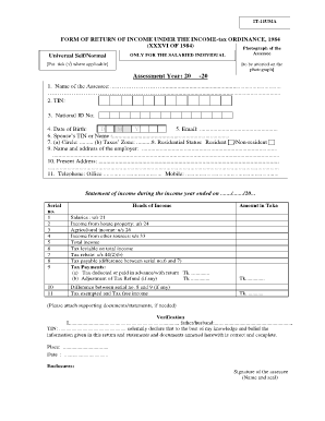 Income Tax Return Form Bd 21