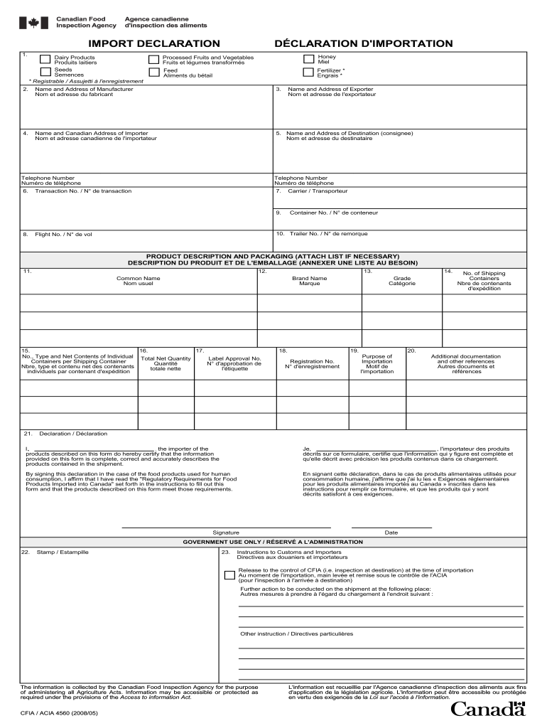Import Declaration Form PDF