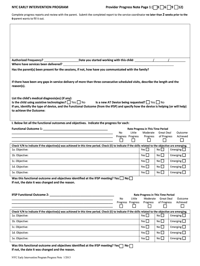 Progress Report Sample  Form