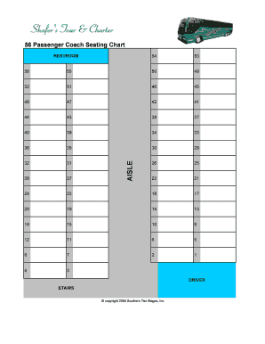 56 Passenger Bus Seating Chart PDF  Form