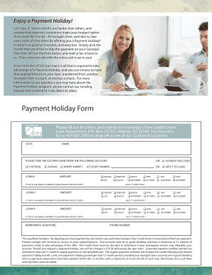 Payment Holiday Form Georgia&#039;s Own Credit Union Georgiasown