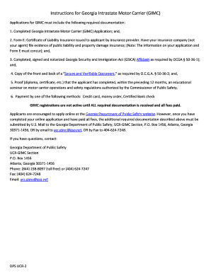 Georgia Intrastate Motor Carrier Registration  Form