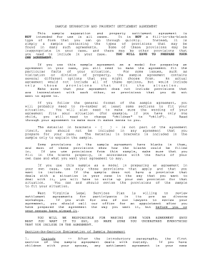 Property Settlement Agreement Template  Form