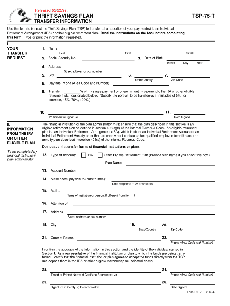  Tsp 75 Form Updated 1999-2024