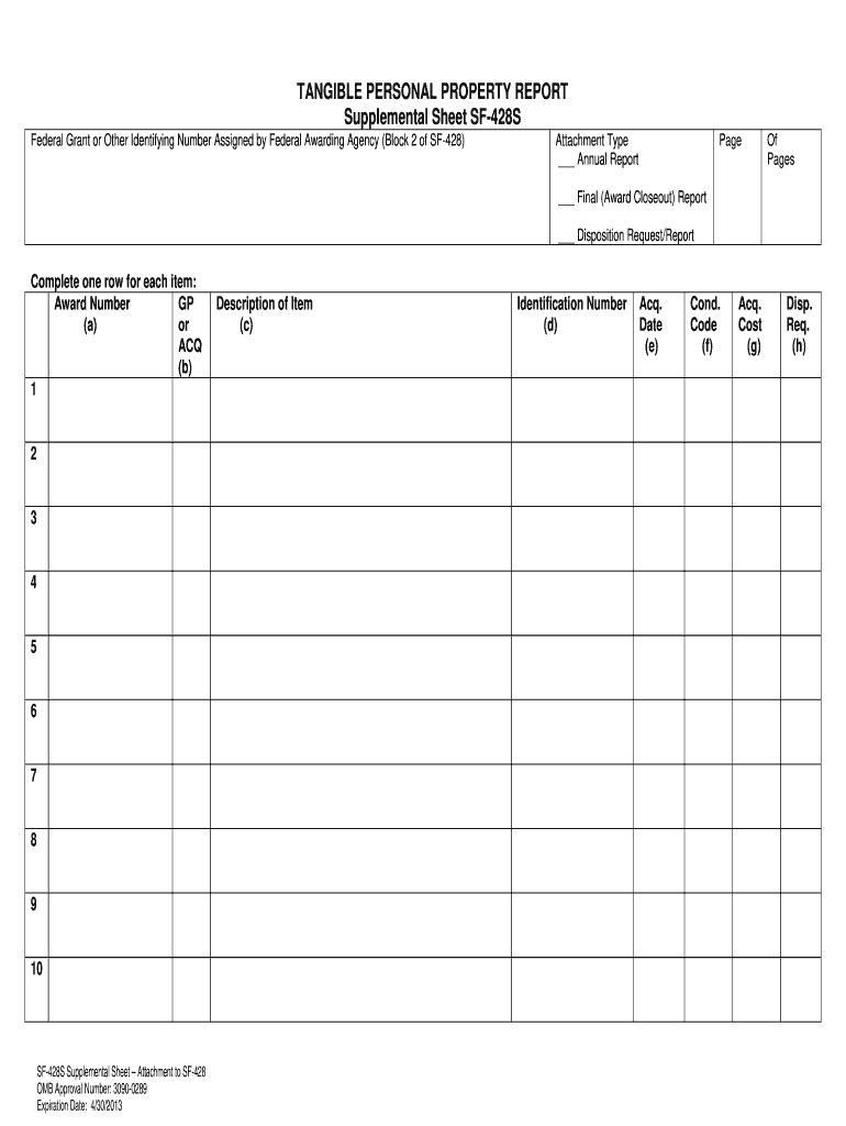 Sf 428s Fillable Form