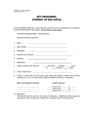 Employee Biodata Form