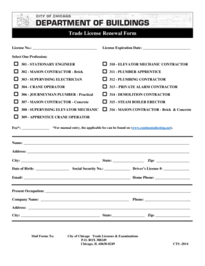  Trade License Renewal 2014-2024