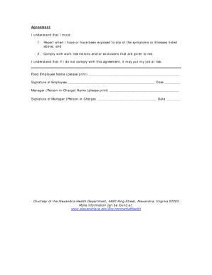 Employee Health Policy  Form