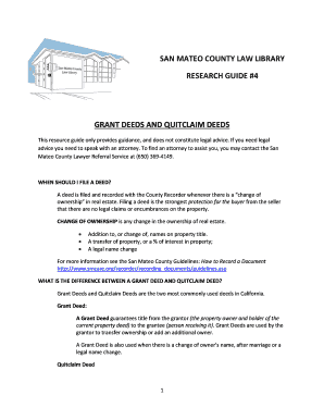 San Mateo County Grant Deed Form