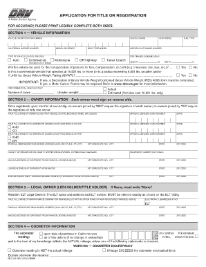 California Title Application  Form