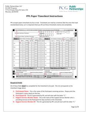 Public Partnership Timesheet  Form