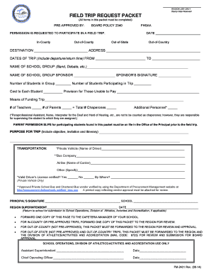  Miami Dade County Field Trip Form 2014