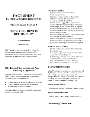 Fact Sheet for Hud Assisted Residents  Form