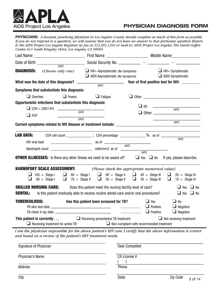 Apla Physician Diagnosis Form: get and sign the form in seconds