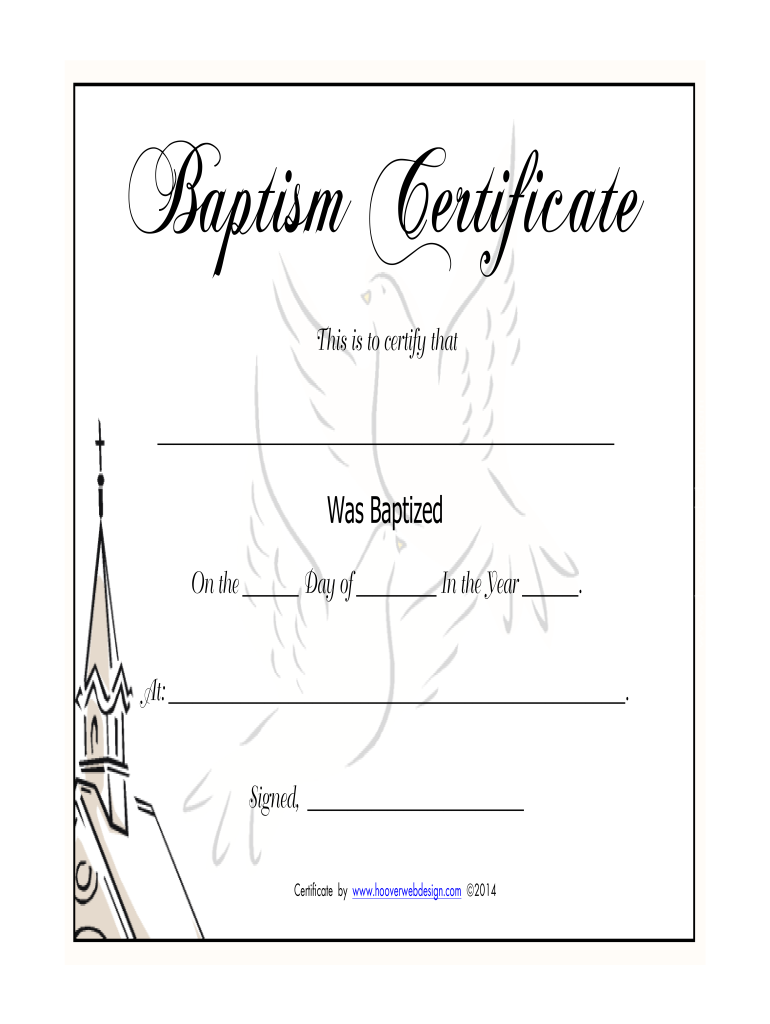  Baptism Certificate 2014-2024