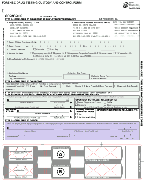 FORENSIC DRUG TESTING CUSTODY and CONTROL FORM