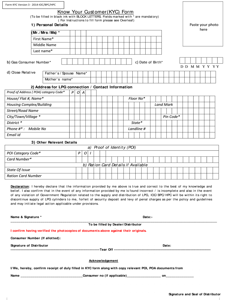 Form Kyc Version 3 Ioc Bpc Hpc