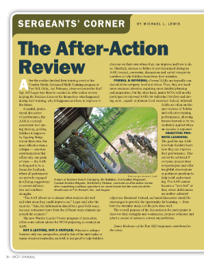 Army After Action Review Template Download  Form