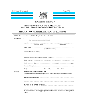 Passport Renewal Botswana  Form