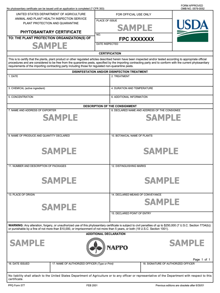Get and Sign Usda Phytosanitary Certificate  Form