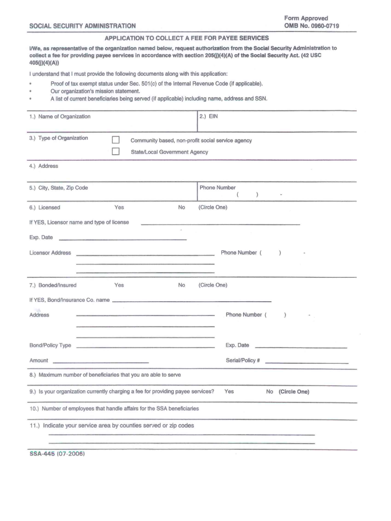  Ssa 445 Form 2006-2024