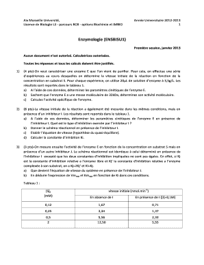 Td Enzymologie Avec Correction PDF  Form