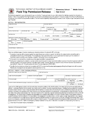 Lake Worth High School Permission Slip Edit  Form