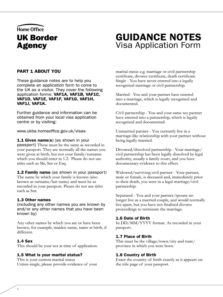 Guidance Note General Visitor Form