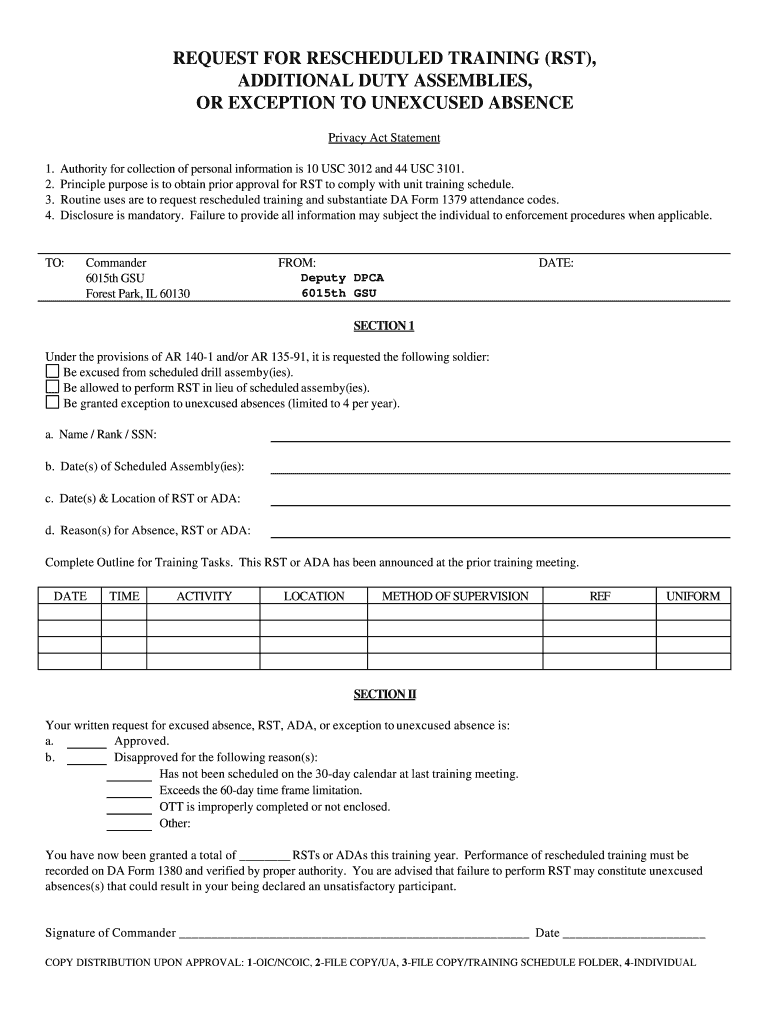 Army Rst Form