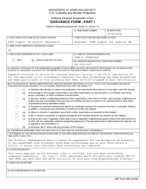 Cbp Grievance Form 280