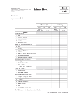 State of Maryland Form 4a