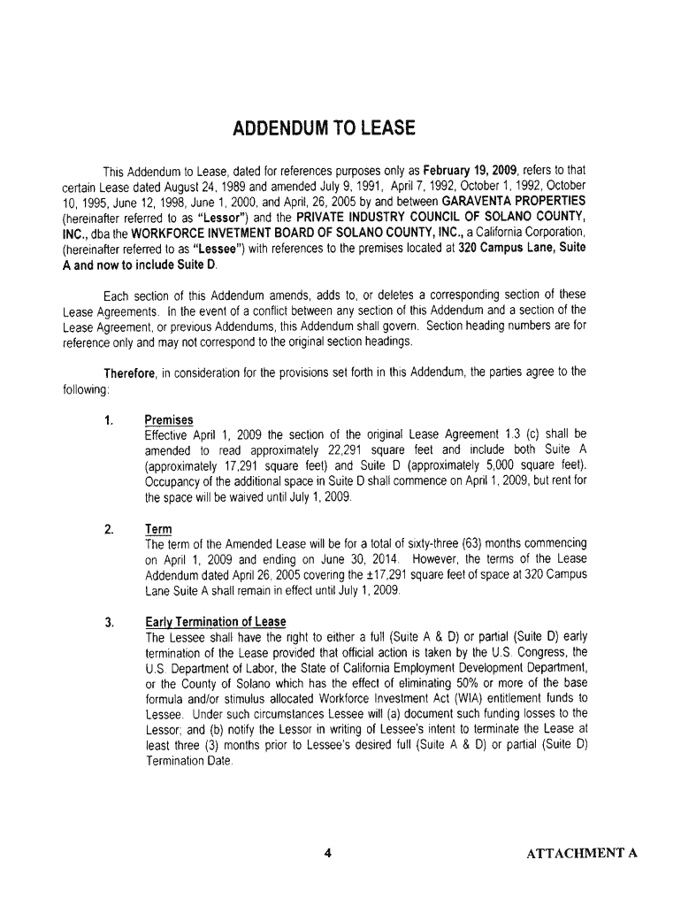 Lease Addendum  Form