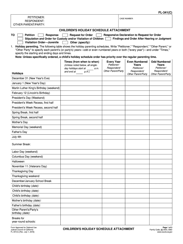  Fl 341 C Form 2016