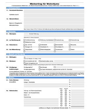 Mietvertrag Form