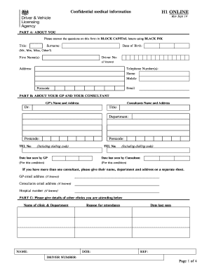  Dvla Form H1 2014