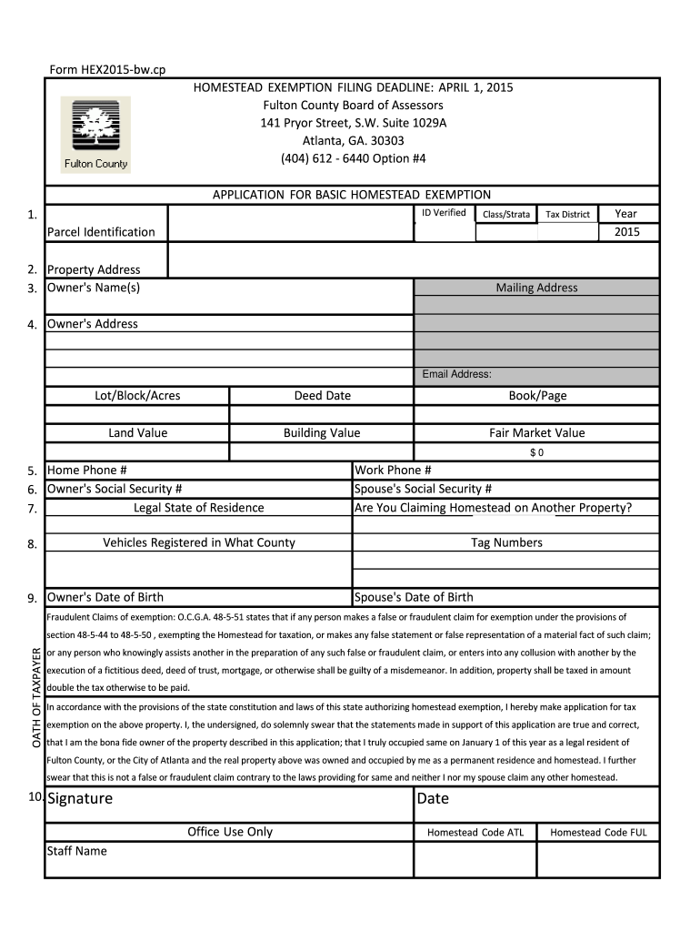  What is Classstrata in Homestead Exemption Form 2015