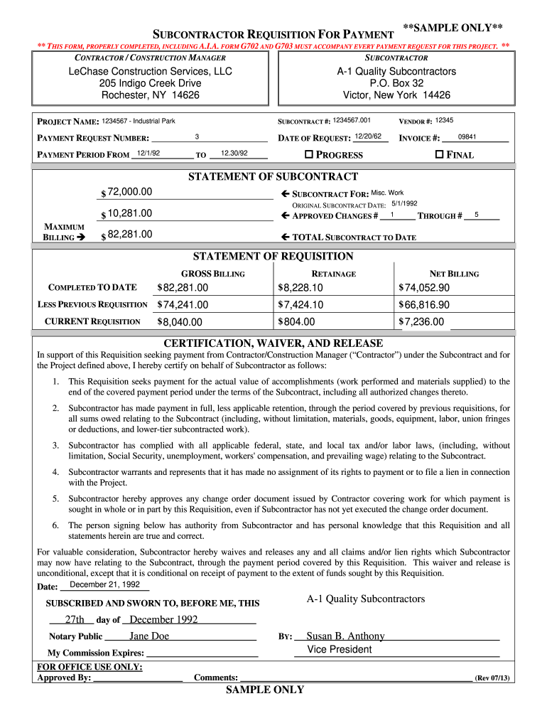  Construction Requisition Form 2013-2024