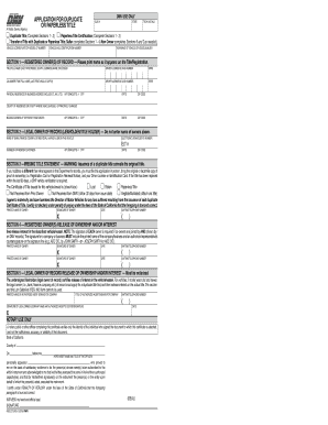 Duplicate Title Form Ca