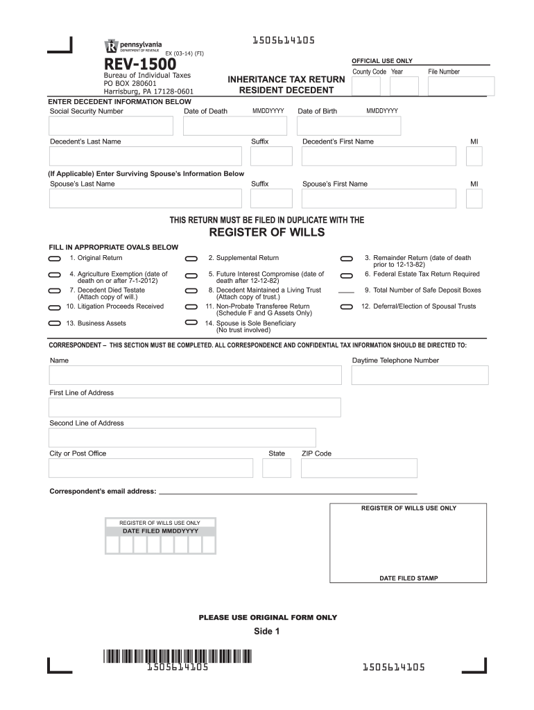  and Printable Pa 1500 Form 2019